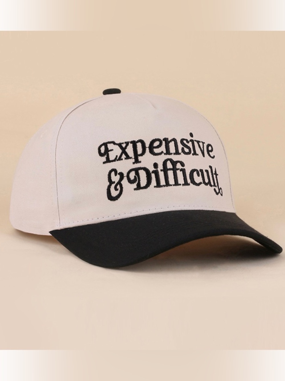 Zenana Expensive & Difficult Novelty Baseball Hat Black NEW - Picture 3 of 4